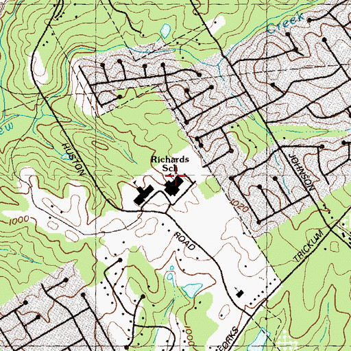 Topographic Map of J E Richards Middle School, GA