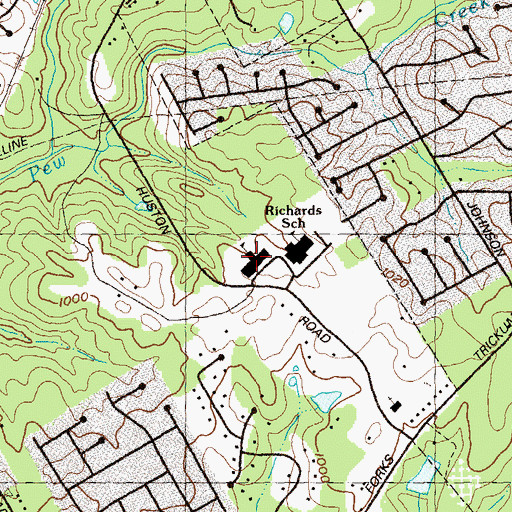 Topographic Map of Cedar Hill Elementary School, GA