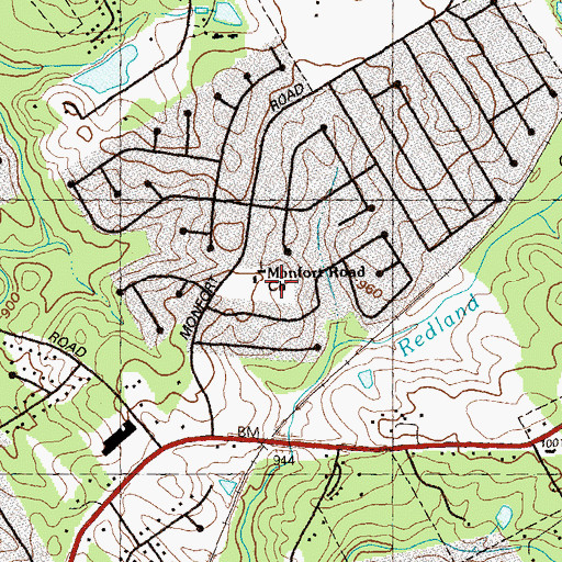 Topographic Map of Monfort Road Baptist Church, GA