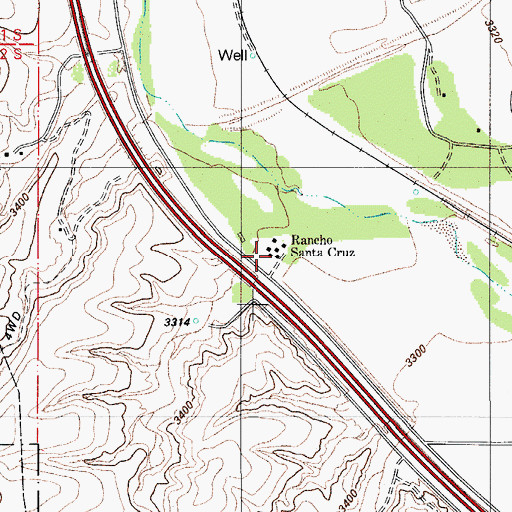 Topographic Map of Rancho Santa Cruz, AZ