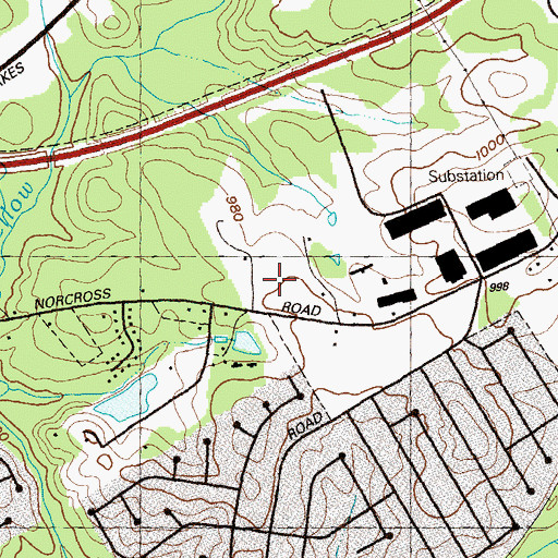 Topographic Map of Benefield Elementary School, GA