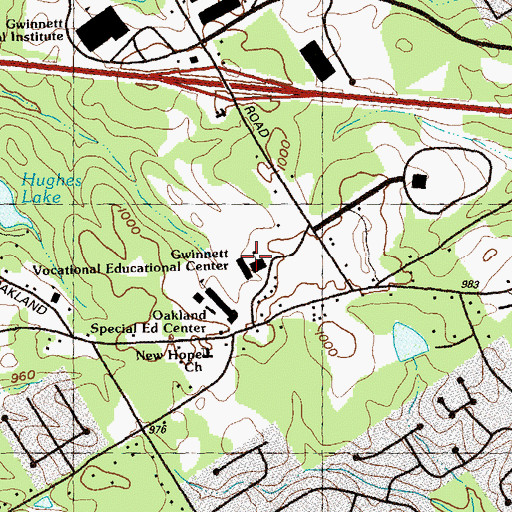 Topographic Map of Maxwell High School of Technology, GA