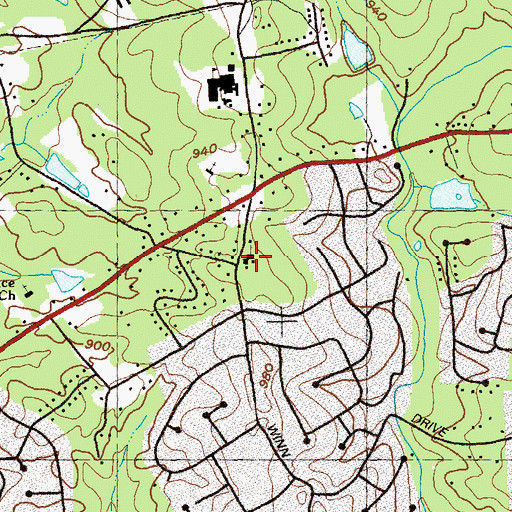 Topographic Map of Bethesda United Methodist Church, GA