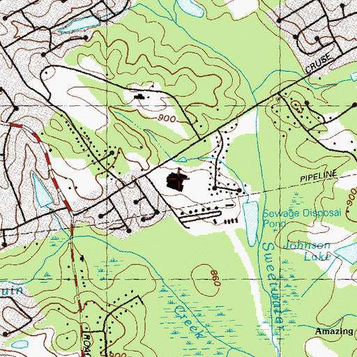 Topographic Map of Sweetwater Middle School, GA