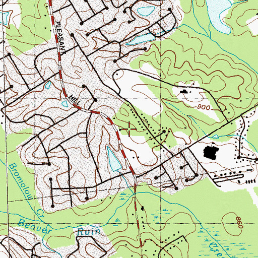 Topographic Map of Sweetwater Memorial Chapel, GA
