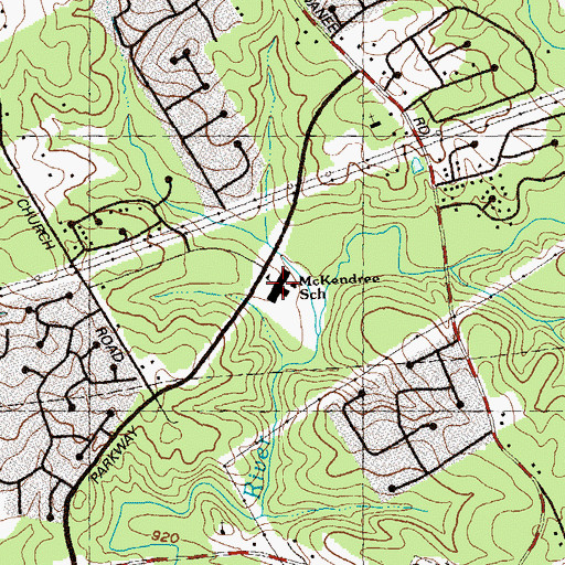 Topographic Map of McKendree Elementary School, GA