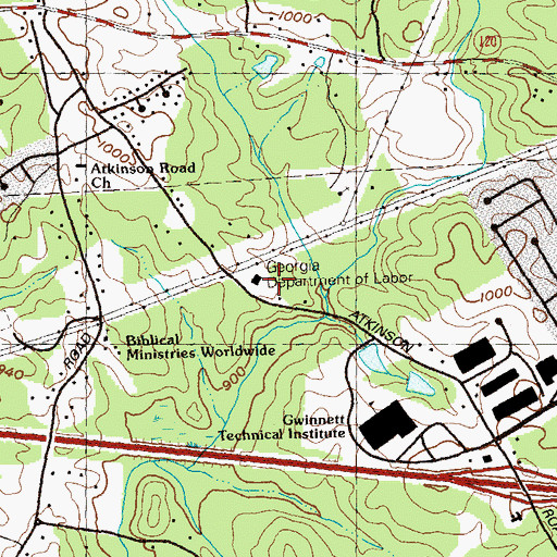 Topographic Map of Georgia Department of Labor, GA