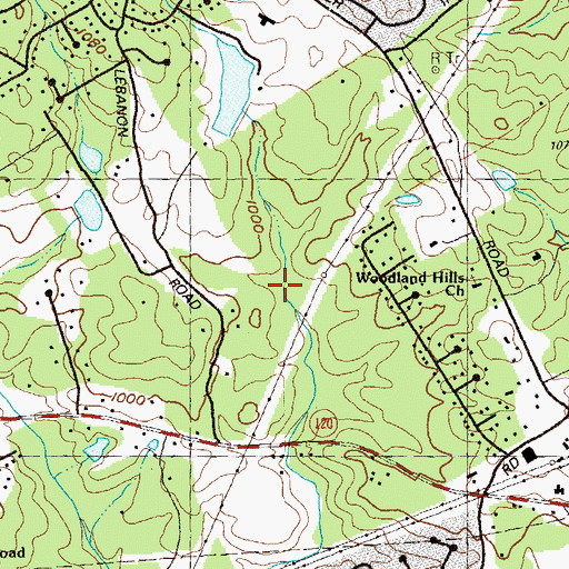 Topographic Map of Woodland Hills Assembly of God Church, GA