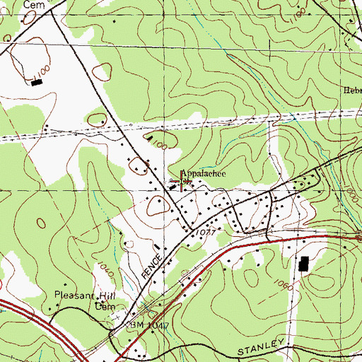 Topographic Map of Appalachee Church, GA