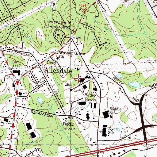 Topographic Map of Hi-Hope Training Center, GA