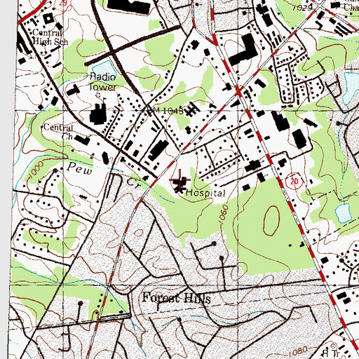 Topographic Map of Summitridge Psychiatric Hospital, GA