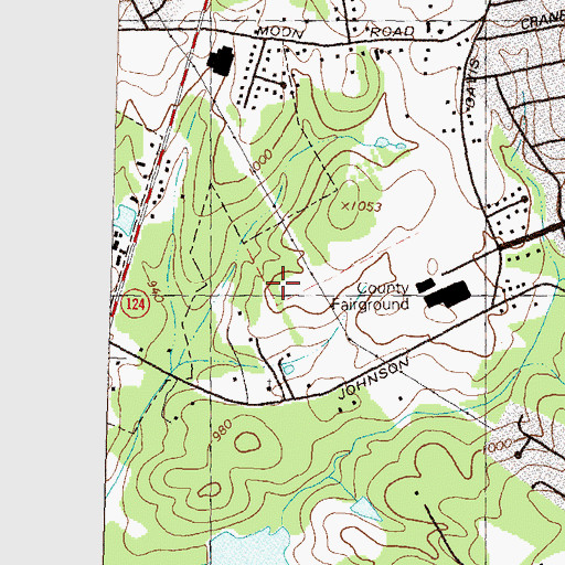 Topographic Map of Gwinnett County Fairgrounds, GA