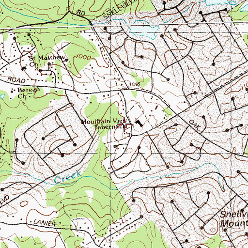 Topographic Map of Mountain View Tabernacle, GA