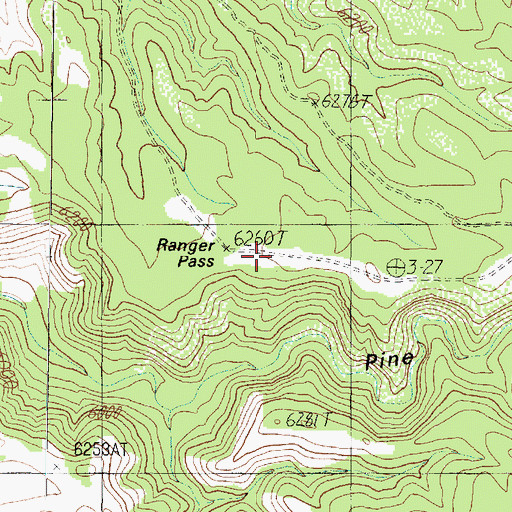 Topographic Map of Ranger Pass, AZ