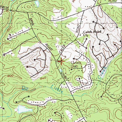 Topographic Map of Livsey Cemetery, GA
