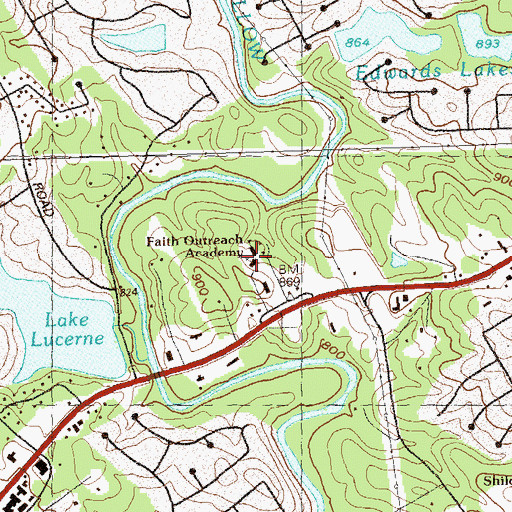 Topographic Map of Faith Outreach Academy, GA
