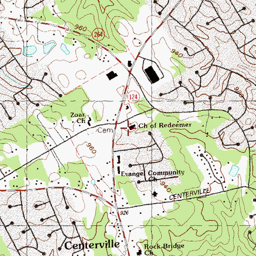 Topographic Map of Church of Redeemer, GA