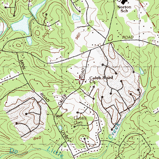 Topographic Map of Caleb Road Church, GA