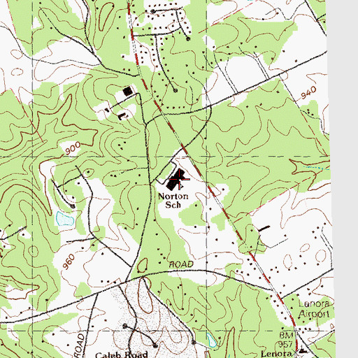 Topographic Map of R L Norton Elementary School, GA