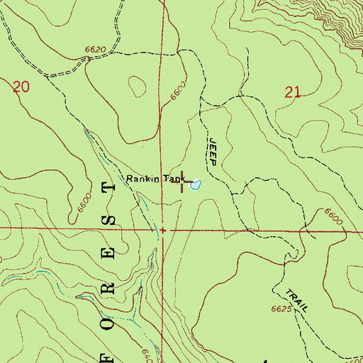 Topographic Map of Rankin Tank, AZ