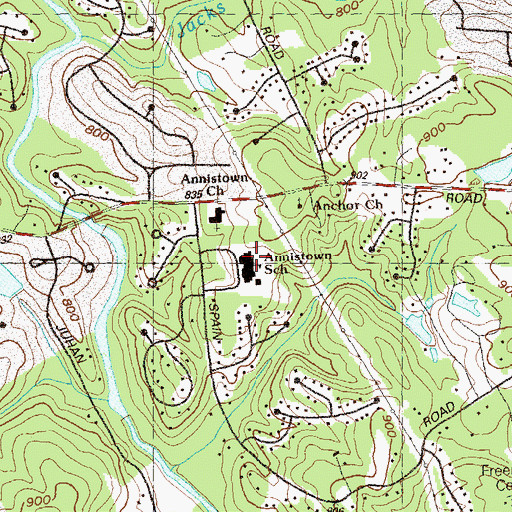 Topographic Map of Annistown Elementary School, GA