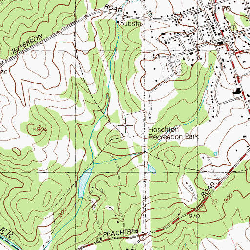 Topographic Map of Hoschton Recreation Park, GA