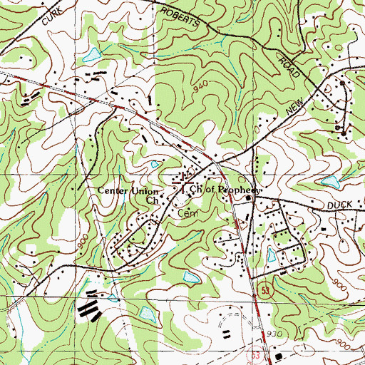 Topographic Map of Church of Prophecy, GA