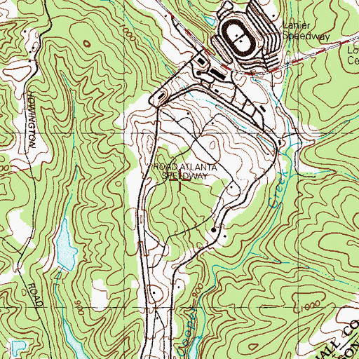 Topographic Map of Road Atlanta Speedway, GA