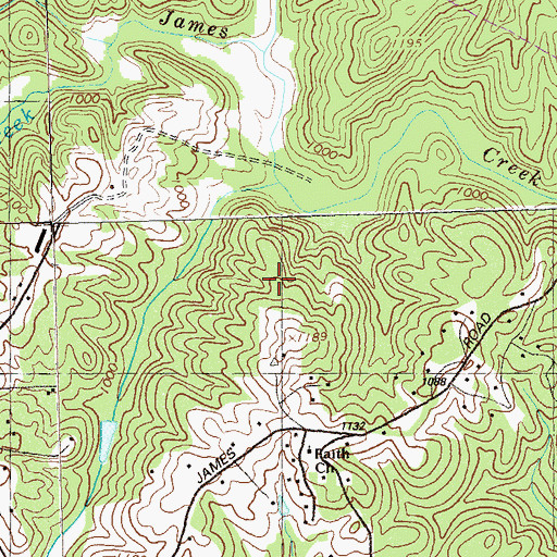Topographic Map of Faith Church, GA