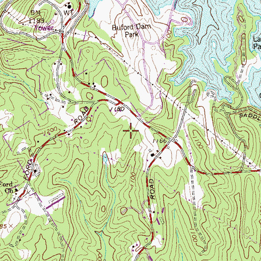 Topographic Map of Lanier Middle School, GA