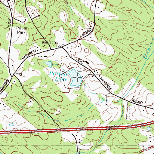 Topographic Map of Partial Lake, GA