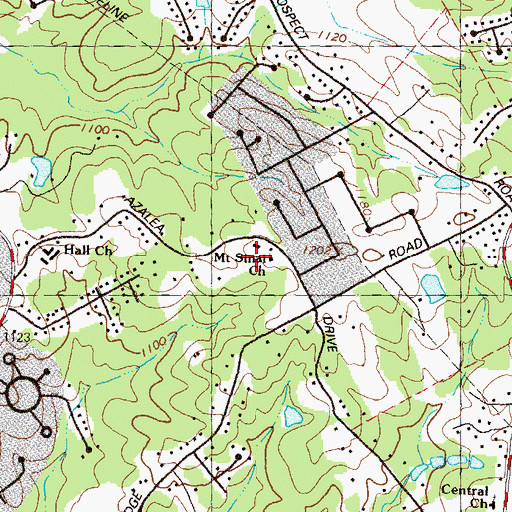 Topographic Map of Mount Sinai Church, GA