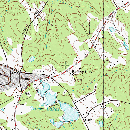 Topographic Map of Rolling Hills Church, GA