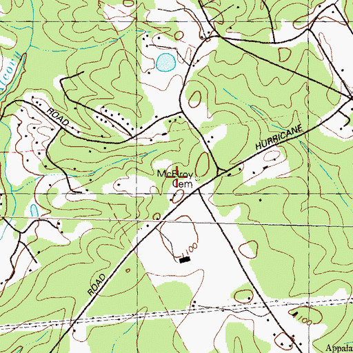 Topographic Map of McElroy Cemetery, GA