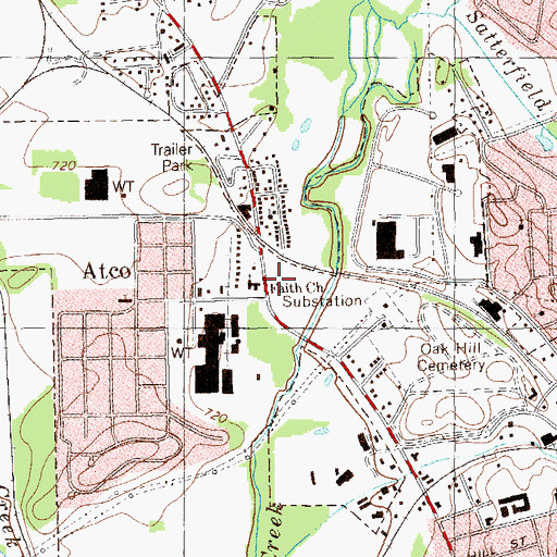 Topographic Map of Faith Church, GA