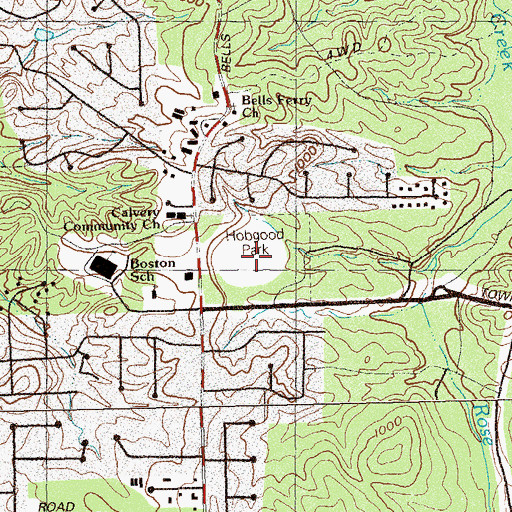 Topographic Map of Hobgood Park, GA