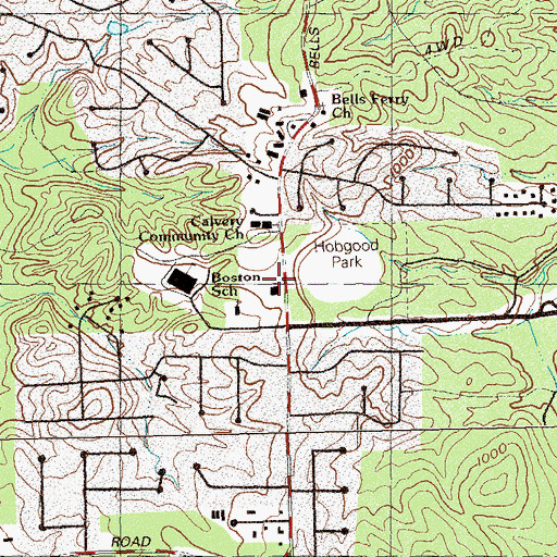 Topographic Map of Calvary Community Church, GA