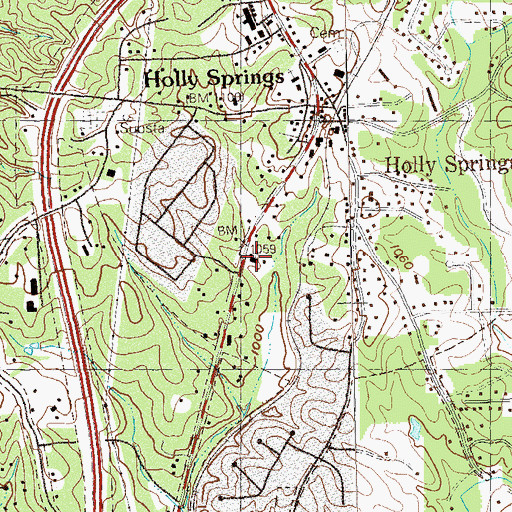 Topographic Map of Cherokee Christian Fellowship Church, GA