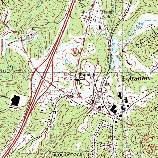 Topographic Map of Toonigh Church of God, GA