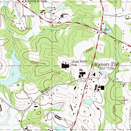 Topographic Map of Dean Rusk Middle School, GA