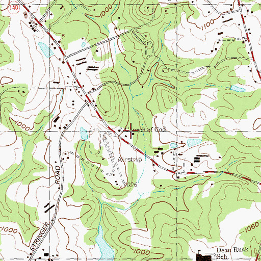 Topographic Map of Church of God, GA