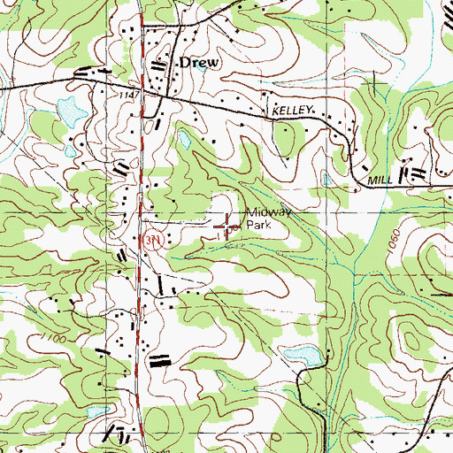 Topographic Map of Midway Park, GA