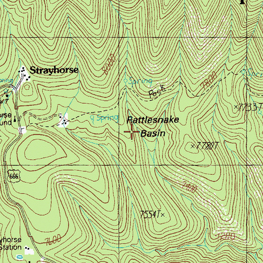 Topographic Map of Rattlesnake Basin, AZ