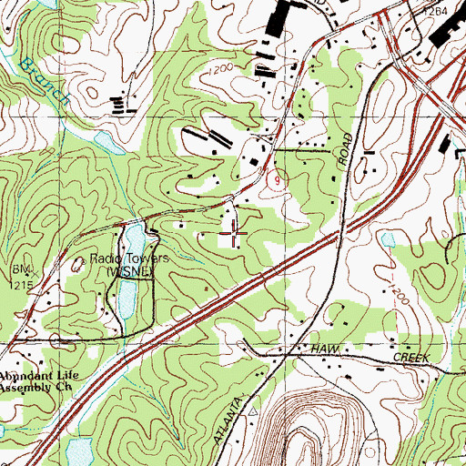 Topographic Map of Presbyterian Church, GA