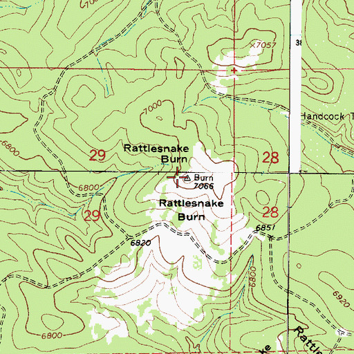 Topographic Map of Rattlesnake Burn, AZ