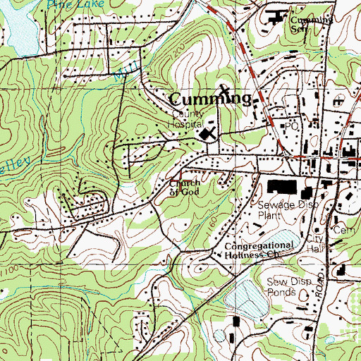 Topographic Map of Church of God, GA