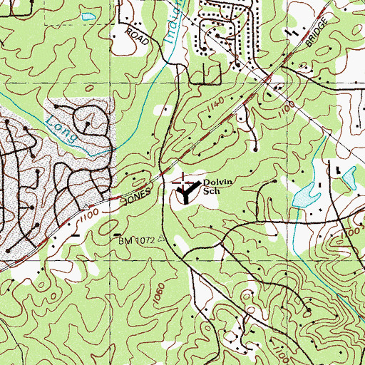 Topographic Map of Dolvin Elementary School, GA