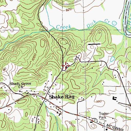 Topographic Map of Victory Tabernacle, GA