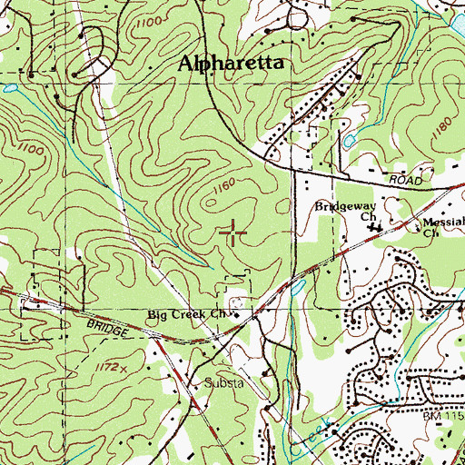 Topographic Map of Messiah Church, GA