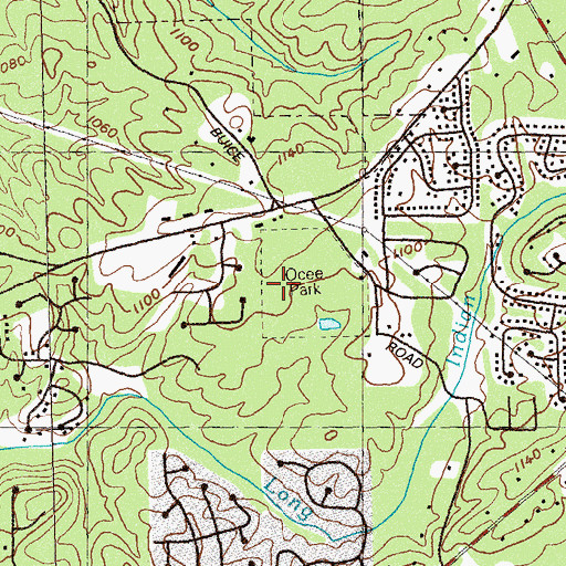 Topographic Map of Ocee Park, GA